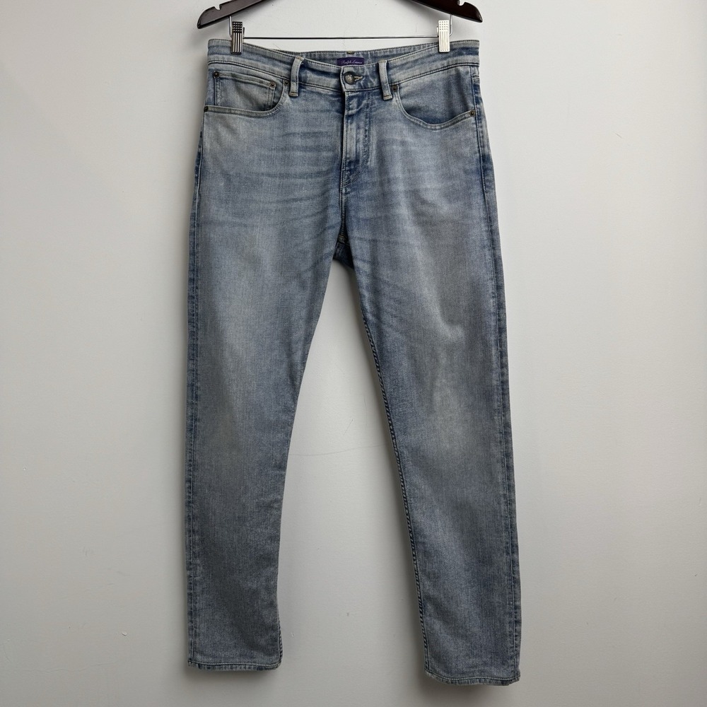 Ralph Lauren Purple Label Jeans Mens 32x34 Blue Denim Skinny Fit Italy Designers